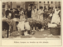 300968 Afbeelding van de bloemenmarkt op het Janskerkhof te Utrecht.